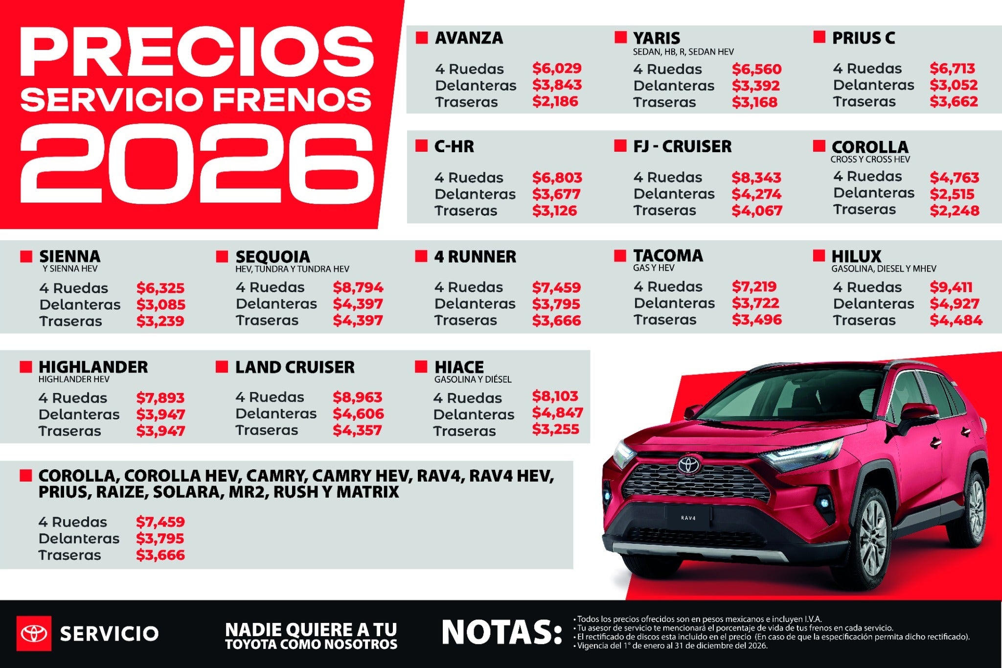 precios-de-frenos-toyota